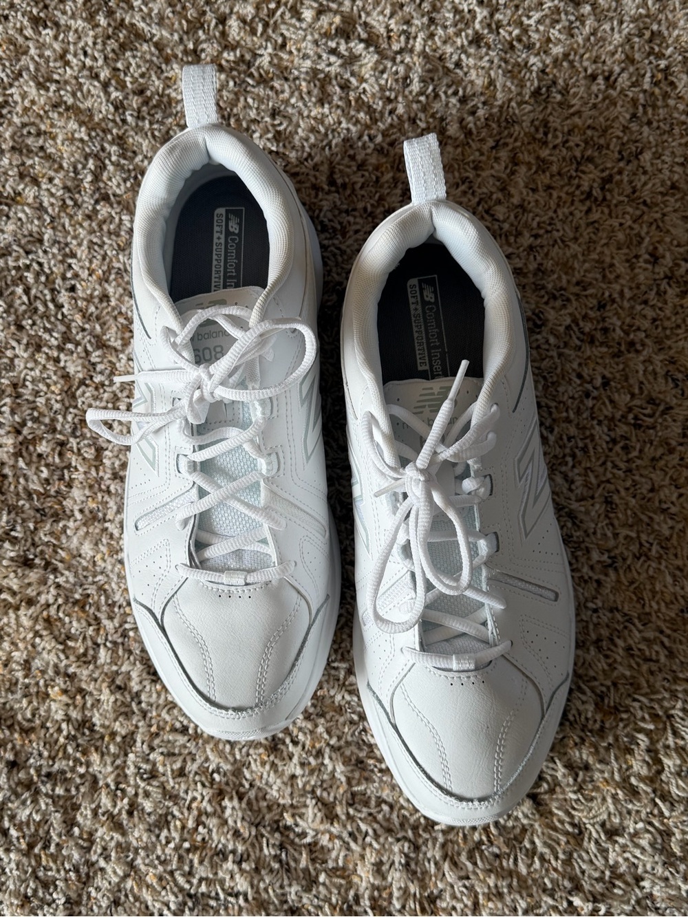 New Balance Men's White Athletic Walking Sneakers